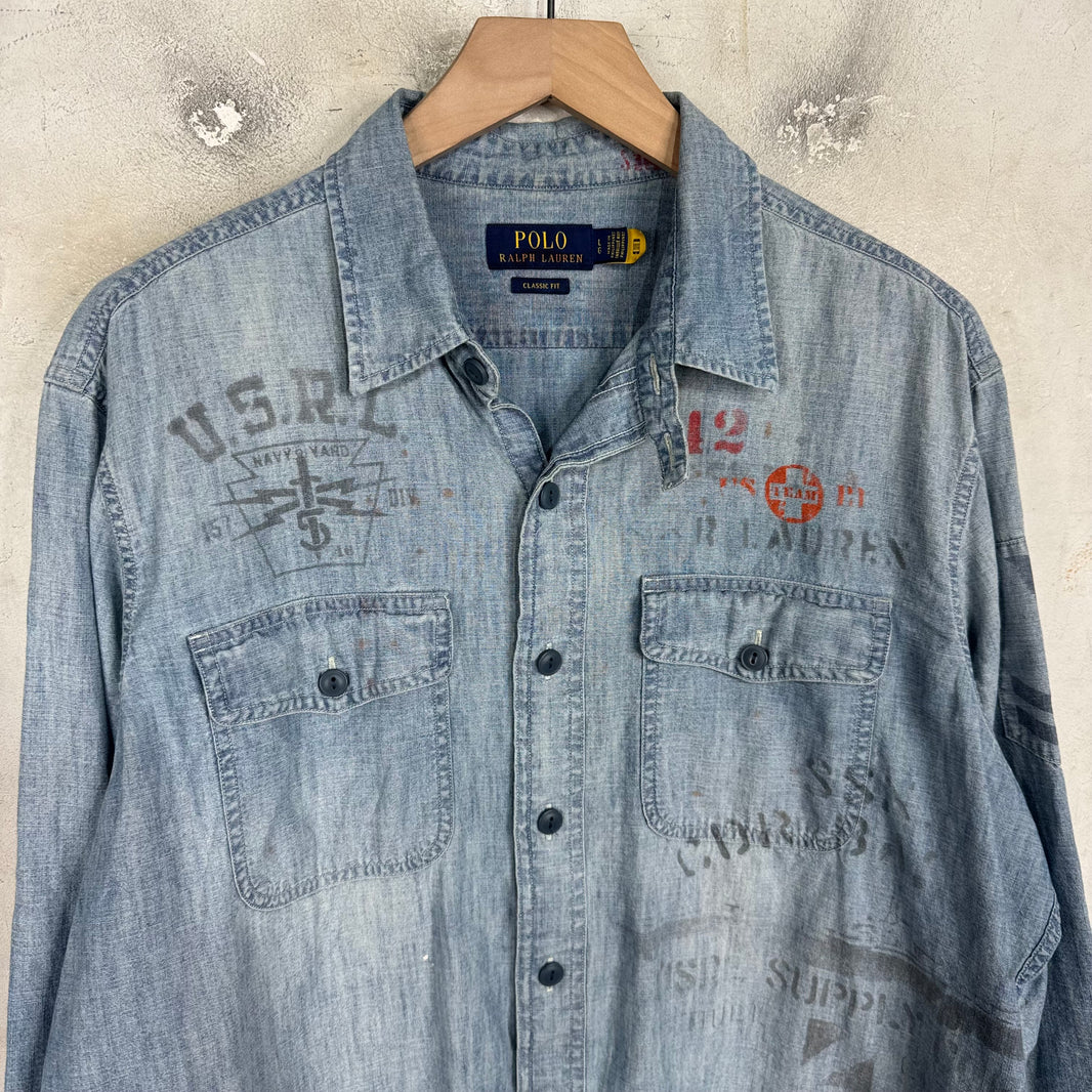 Ralph Lauren Stencil Print Chambray Shirt