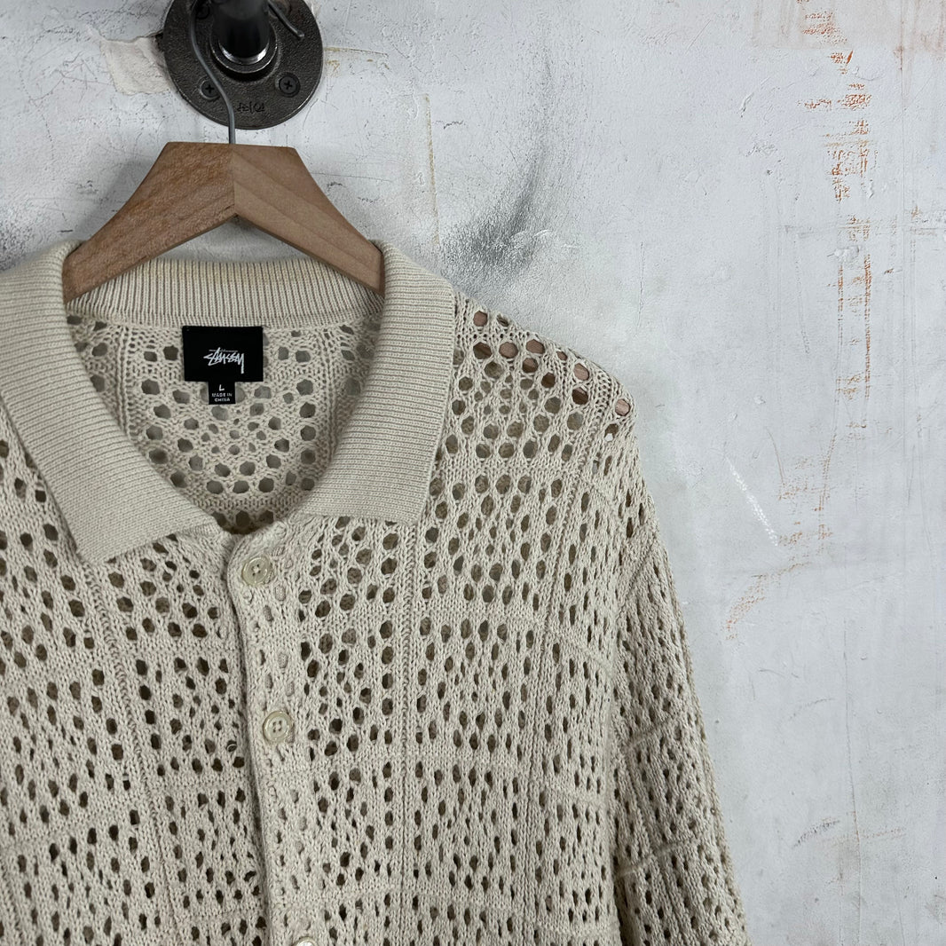 Stussy Beige Crochet Shirt