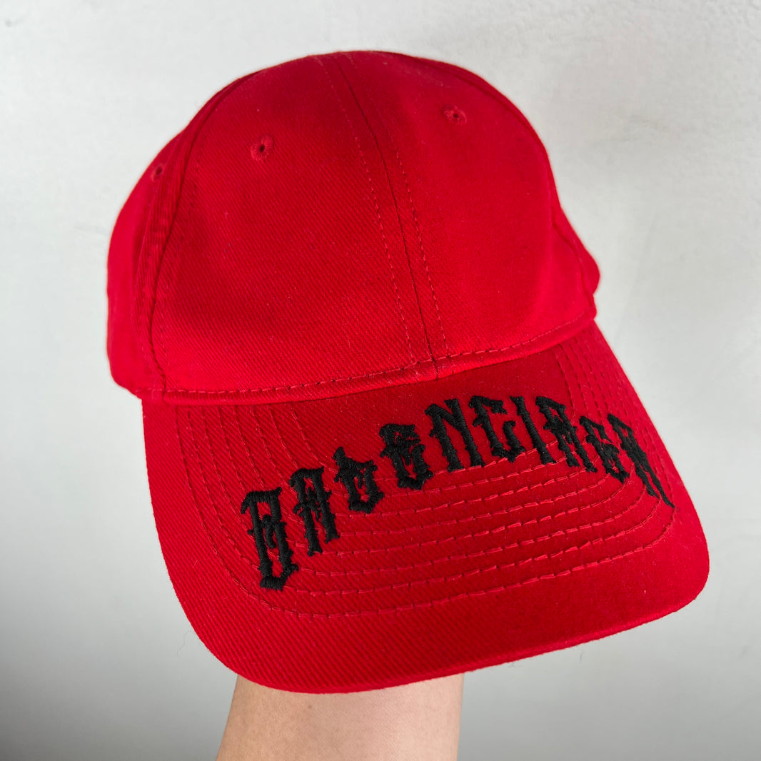Balenciaga Red Tattoo Logo Hat