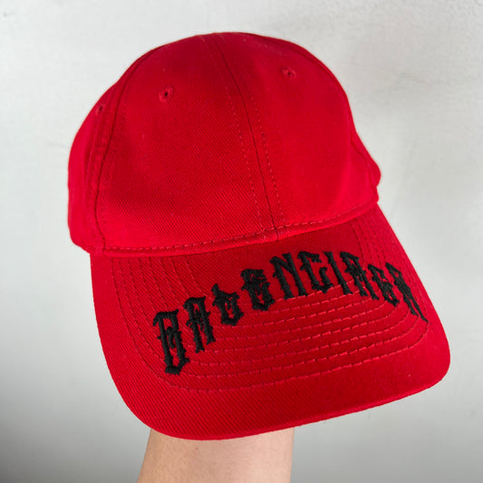 Balenciaga Red Tattoo Logo Hat