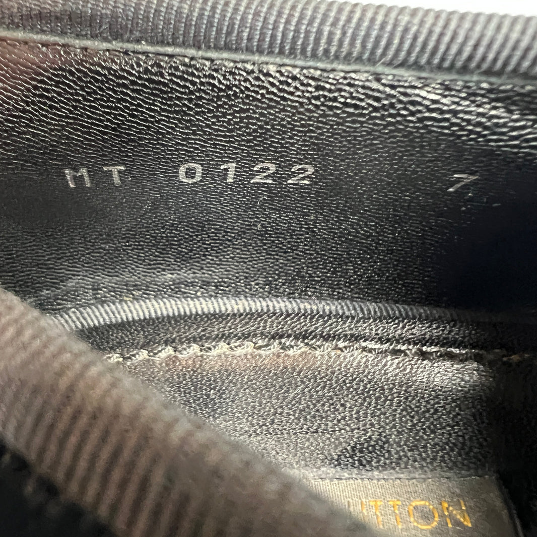 Louis Vuitton Emboirdered Velvet Slip On Loafers