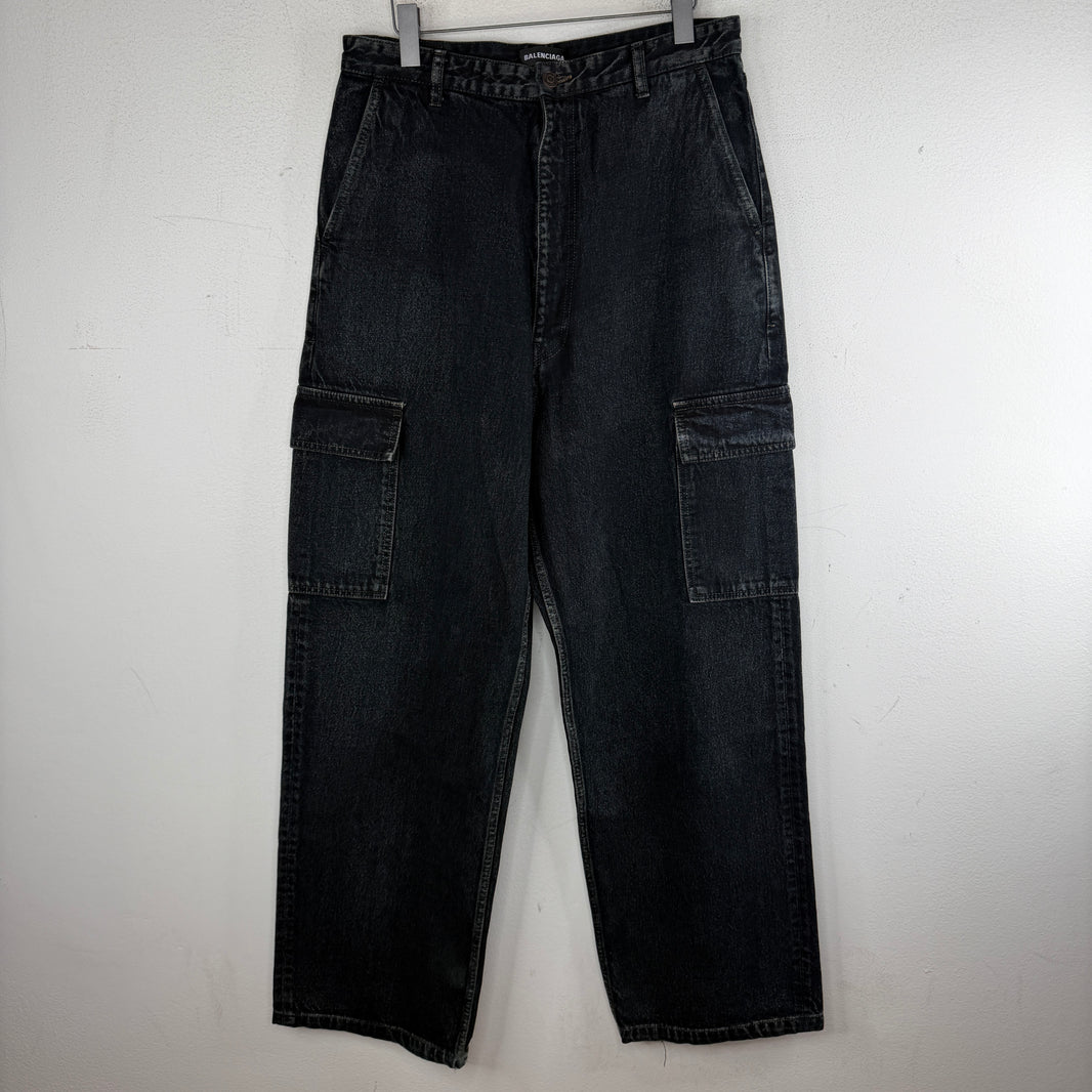 Balenciaga Dark Wash Cargo Jeans