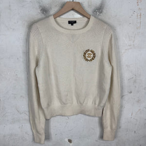 Chanel Women's Beaded Crest Cashmere Sweater