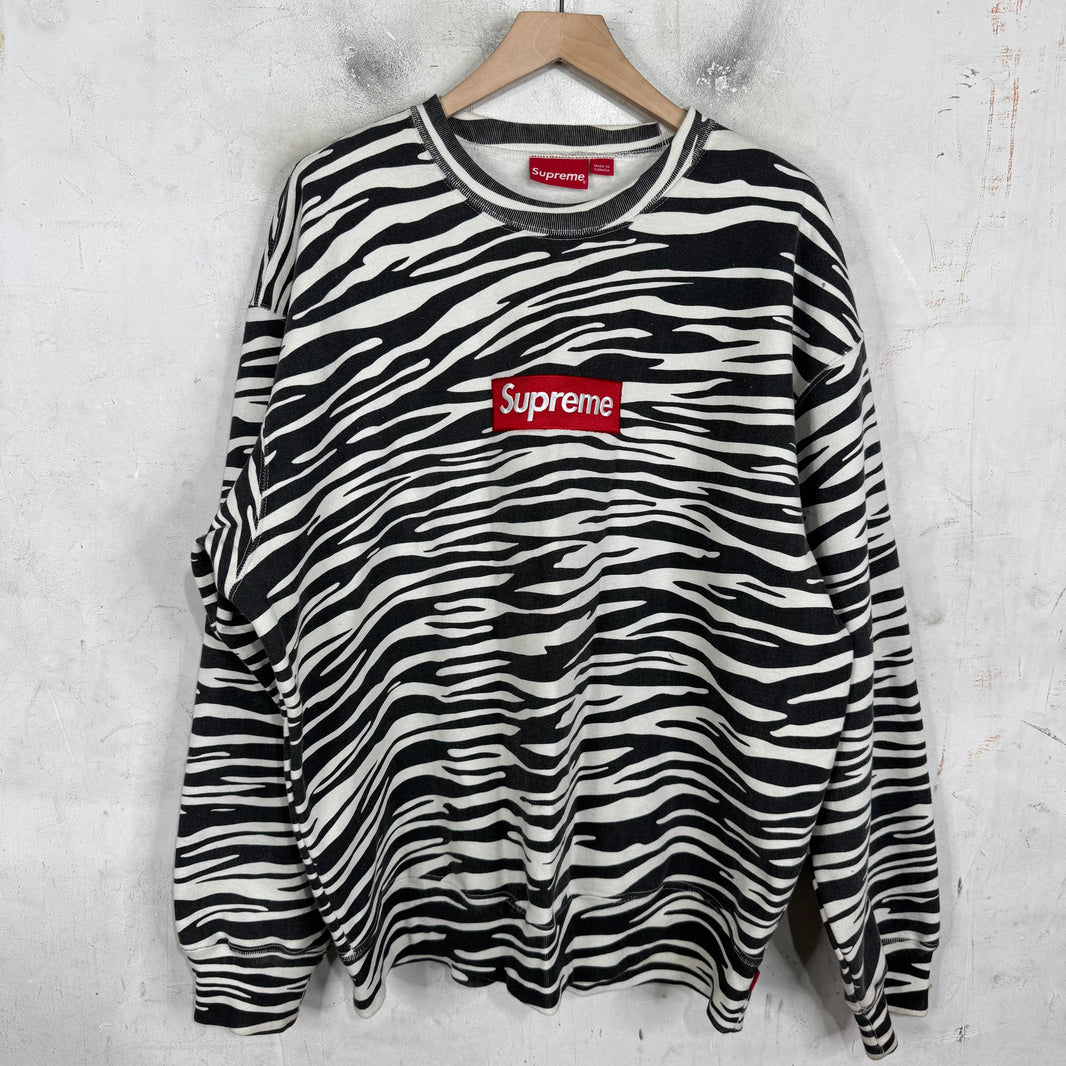 Supreme Zebra Box Logo Crewneck