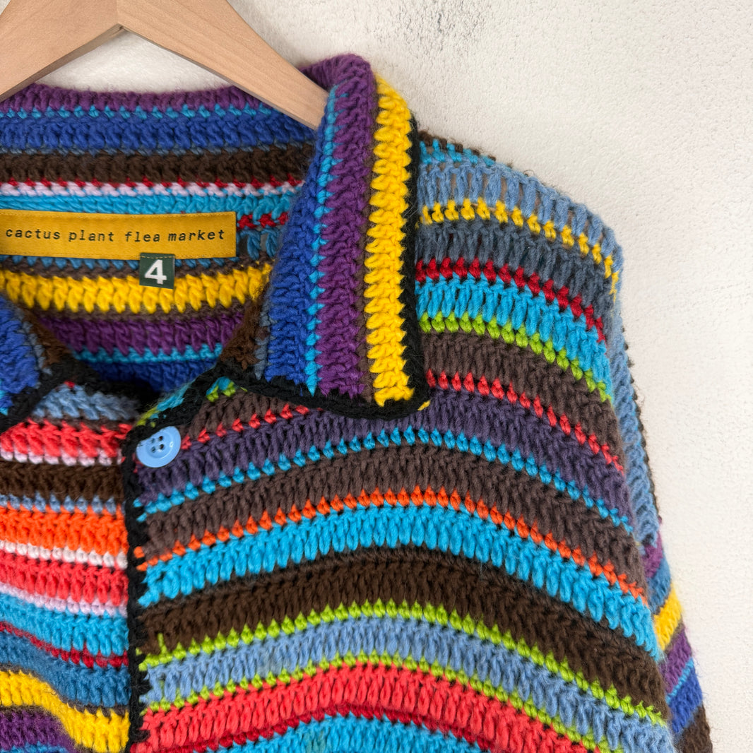 CPFM Knit Blue Striped Button Up Cardigan