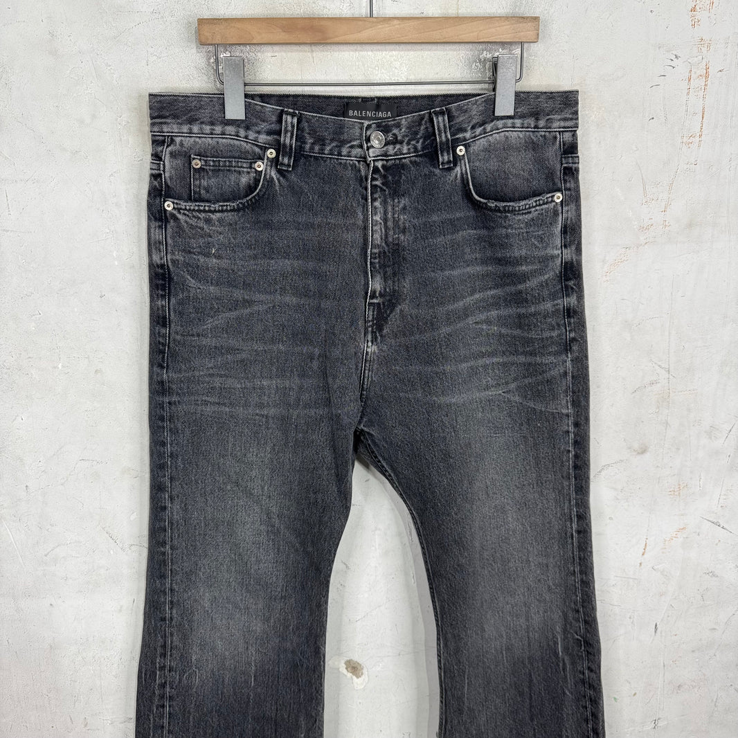 Balenciaga Grey Lost Tape Flare Jeans