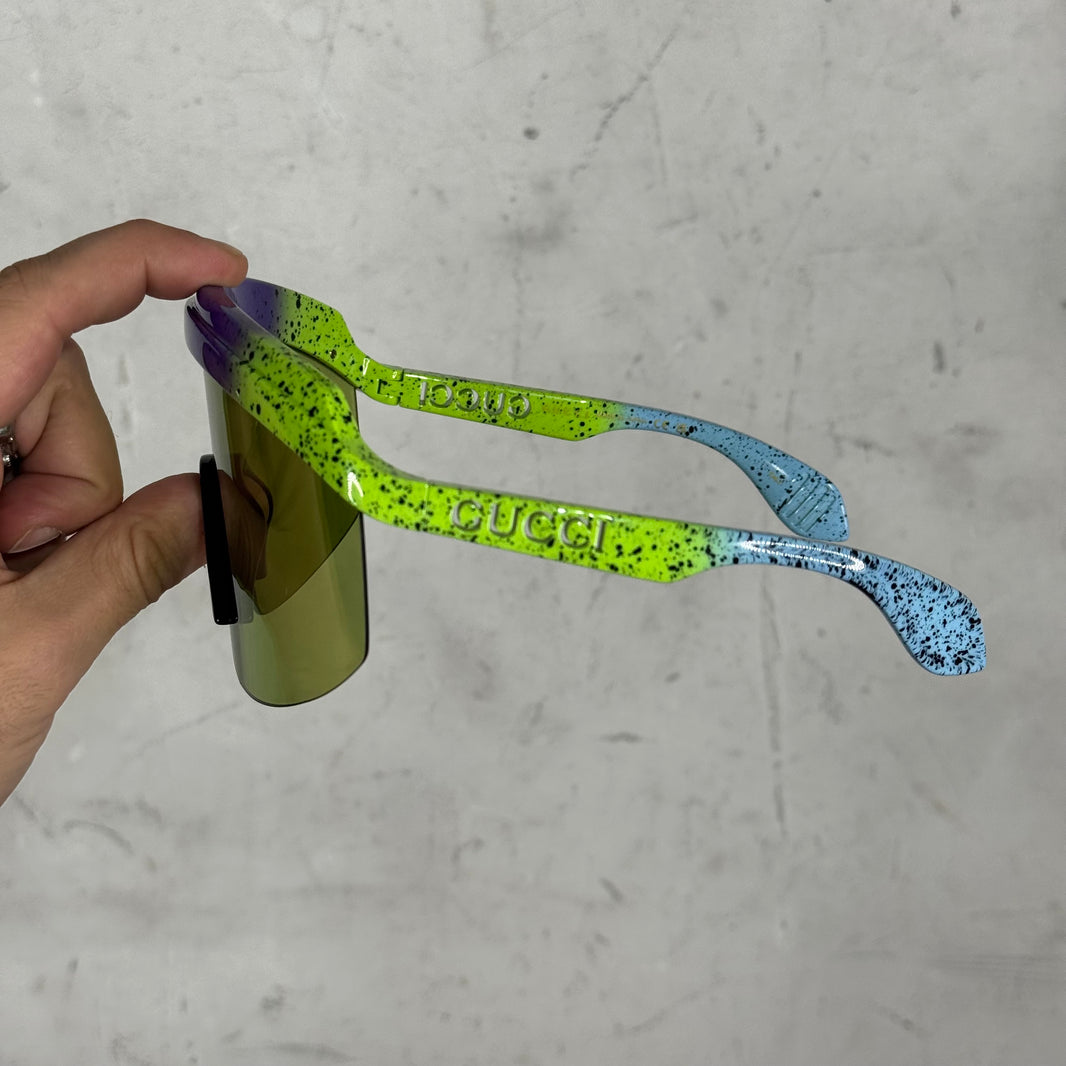 Gucci Gradient Splatter Shield Sunglasses