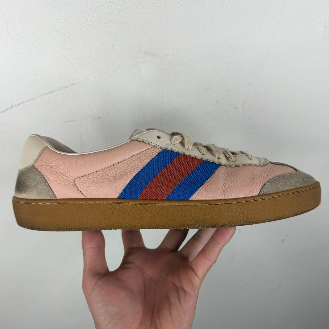 Gucci Pink G74 Web Low Sneakers