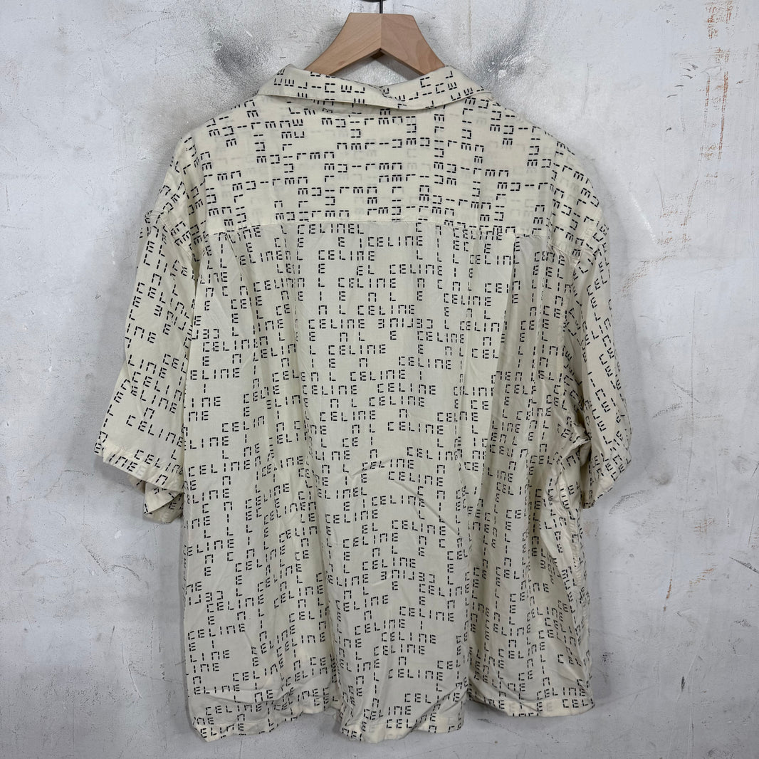 Celine Time Monogram Logo Viscose Shirt