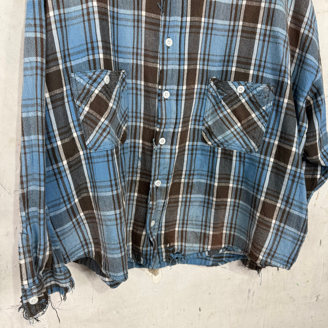 Saint Michael Distressed Plaid Flannel