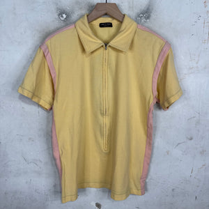 CDG HP Yellow Pannelled 3/4 Zip Polo