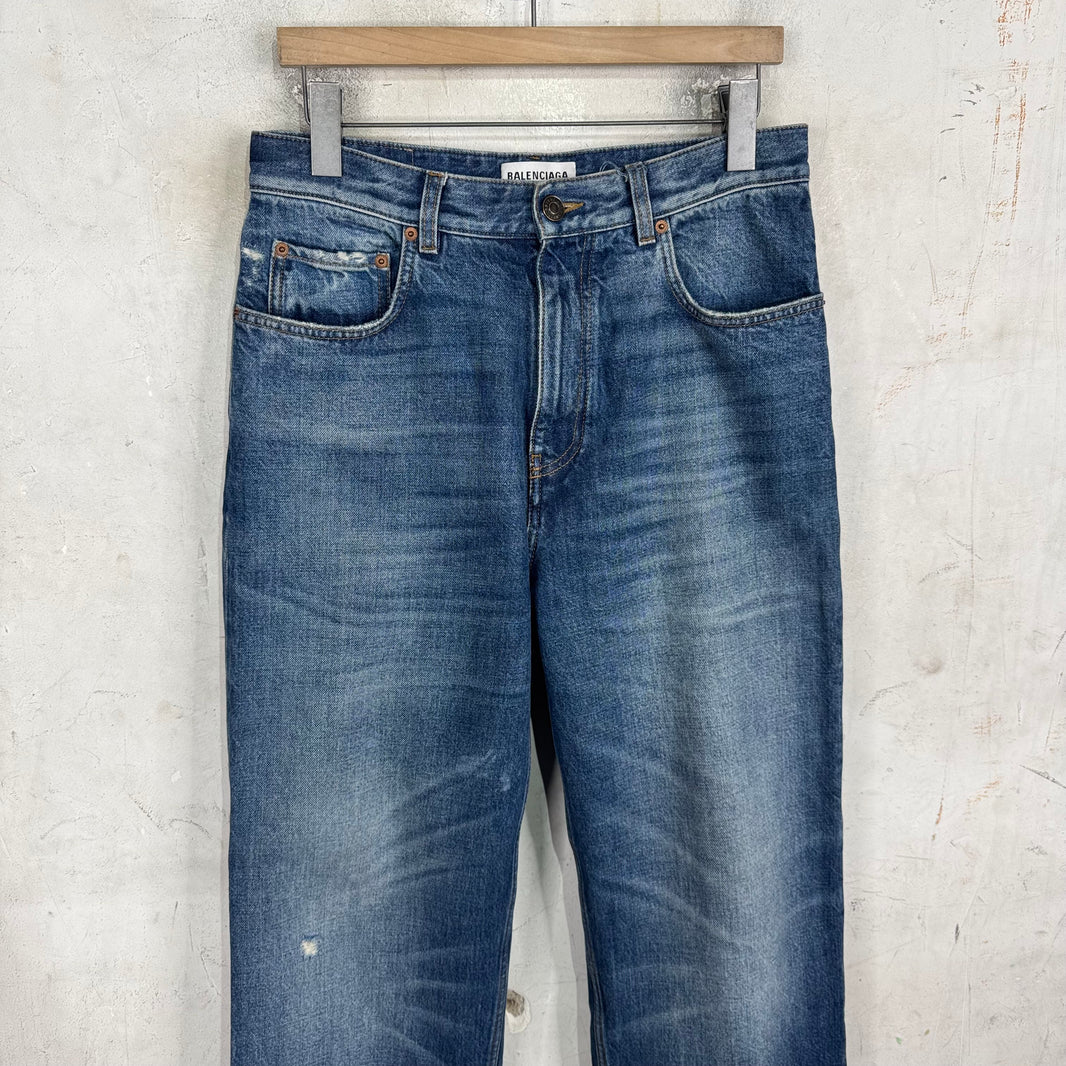 Balenciaga Loose Straight Medium Wash Jeans