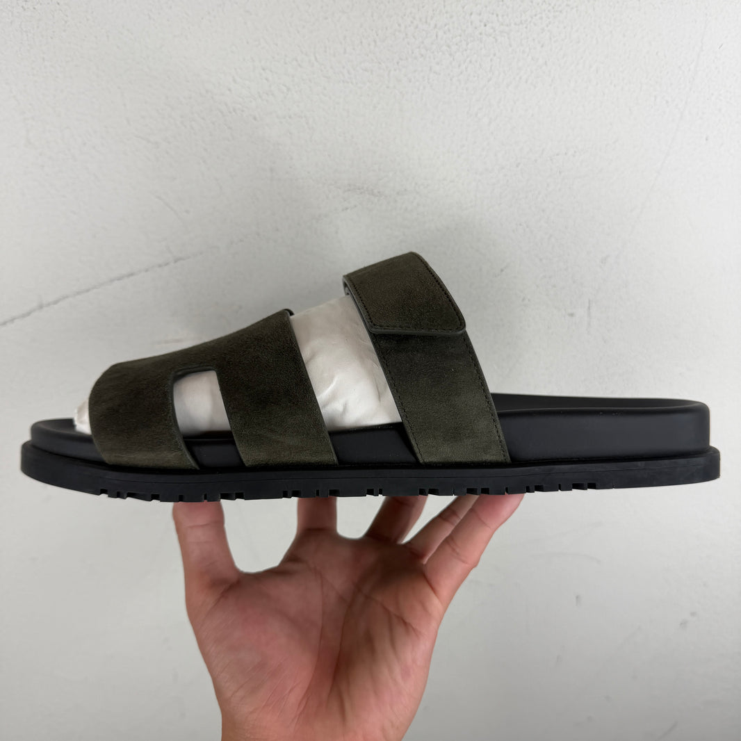 Hermes Green Chypre Sandals