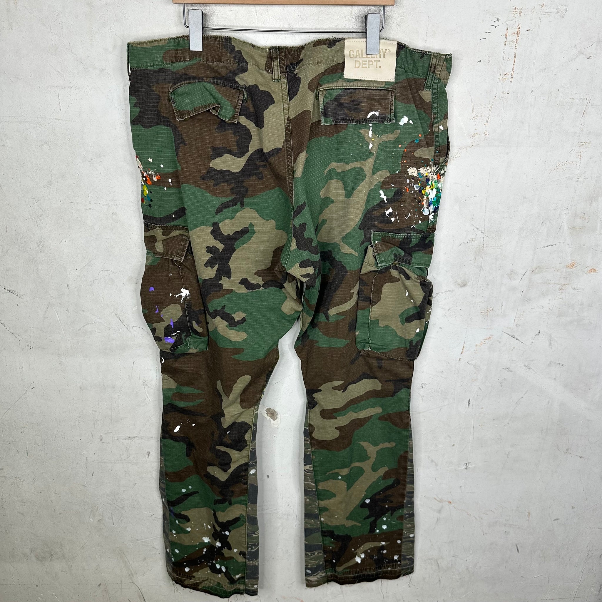 Gallery Dept. Camo Paint Splatter Flared Cargo Pants