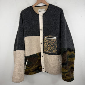 Sandy Liang Multi Patchwork Fleece Jacket