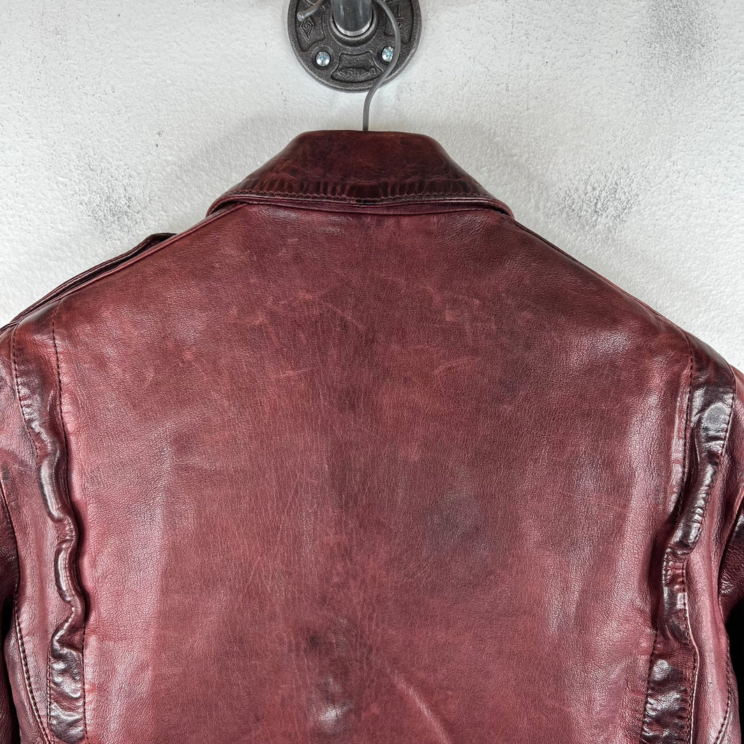 Balmain Lambskin Burgundy Perfecto Jacket