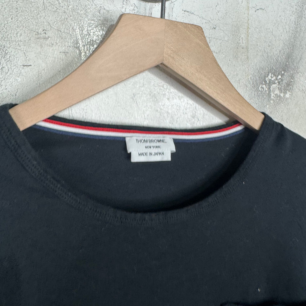 Thom Browne Stripe Trim Pocket T-Shirt