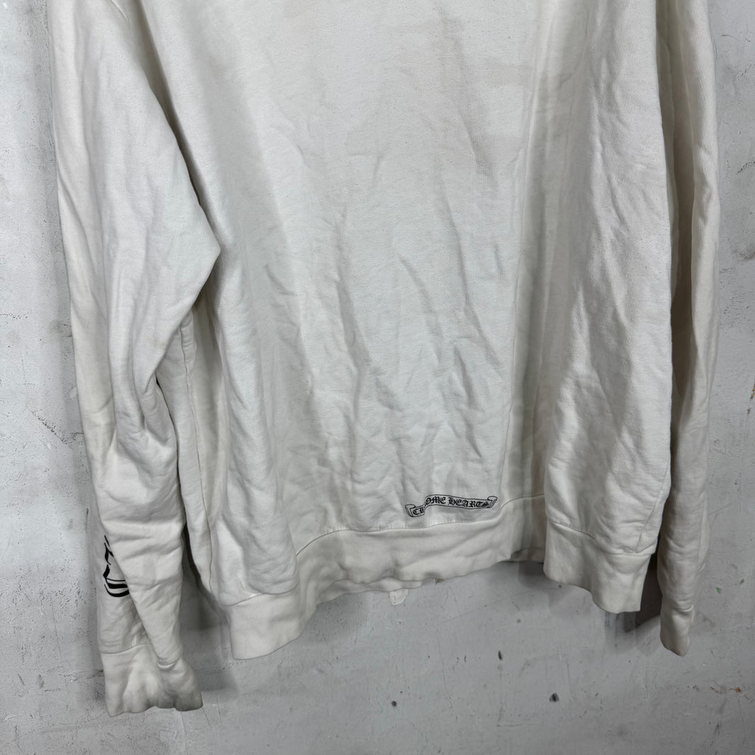 Chrome Hearts Smoked Script Sleeve White Zip Hoodie