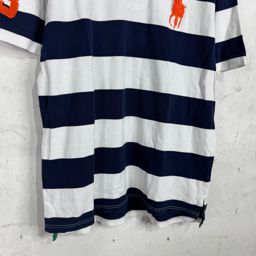 Ralph Lauren Striped Orange Big Pony Polo