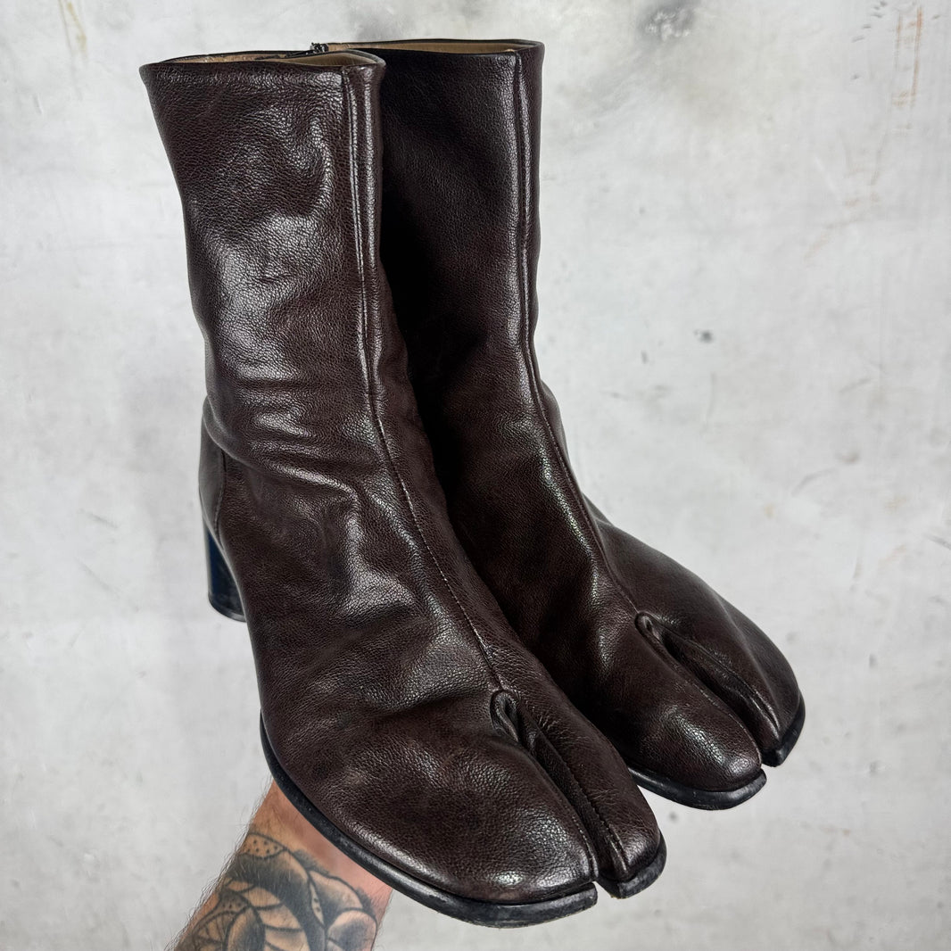 Margiela Brown Heeled Tabi Boots