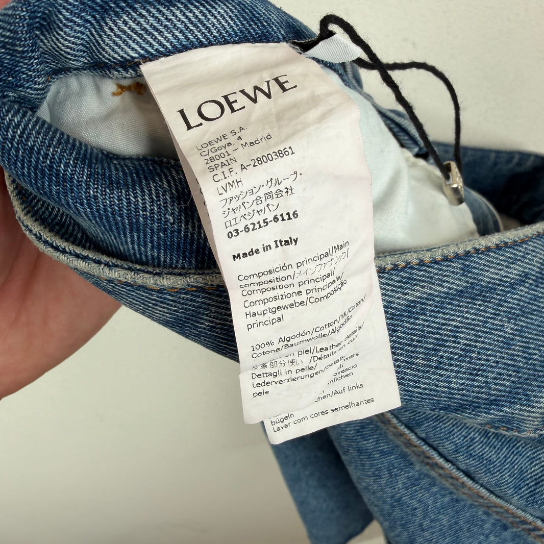 Loewe Anagram Cut Denim Shorts