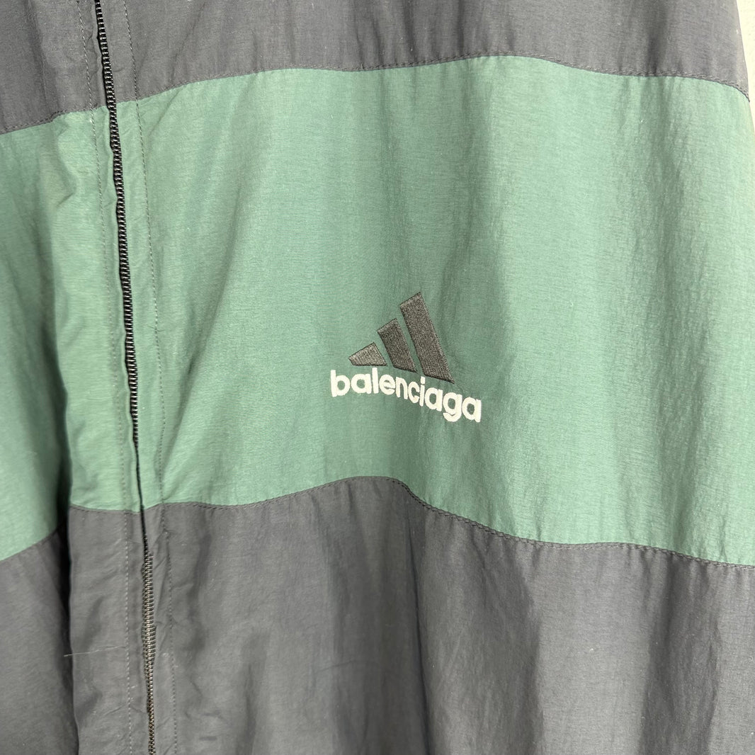 Balenciaga Adidas Sample Reversible Green Striped Track Jacket