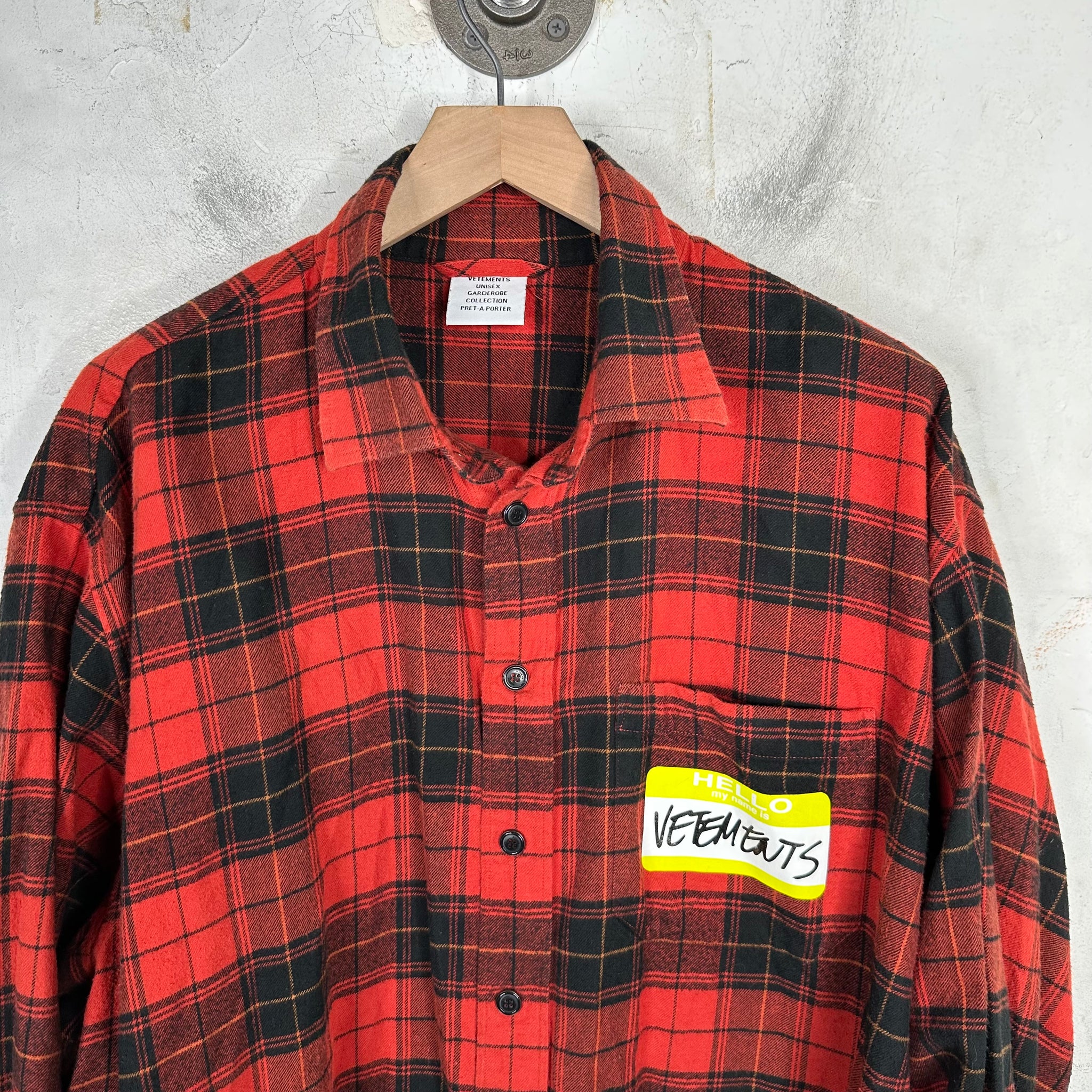 Vetements Plaid Nametag Flannel