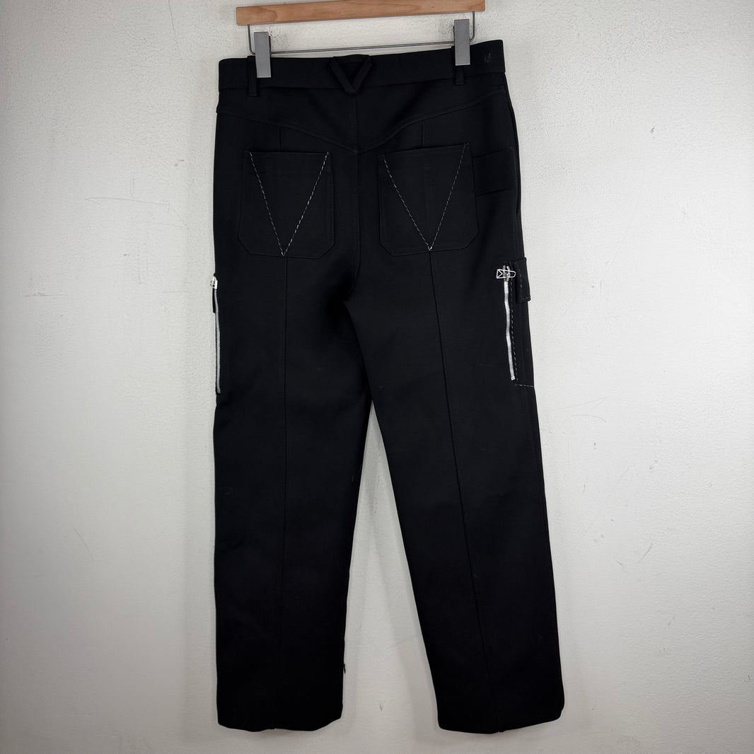 Bottega Veneta Salon 2 Wool Contrast Stitch Cargo Pants