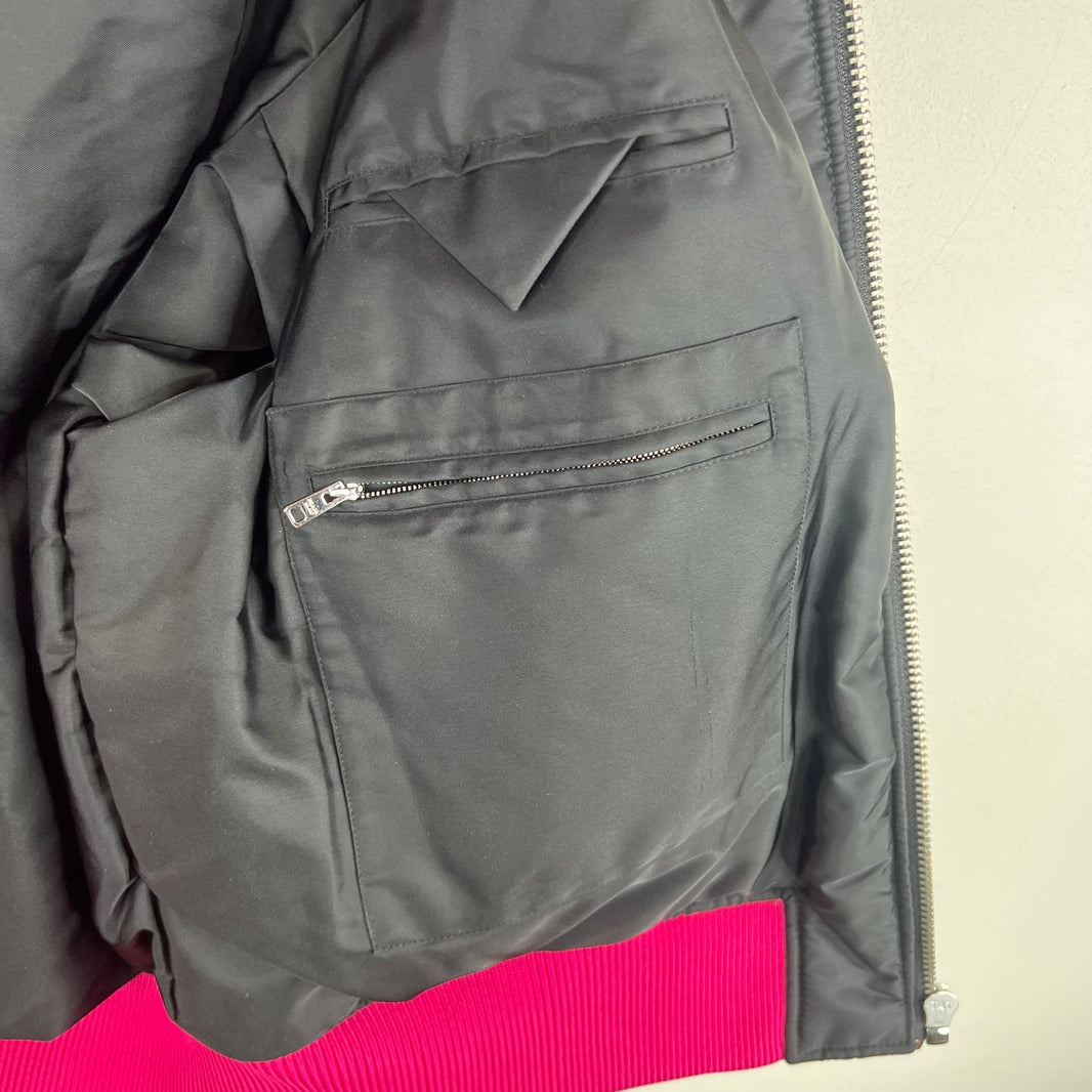 Prada Pink Oversized Nappa Leather Bomber Jacket