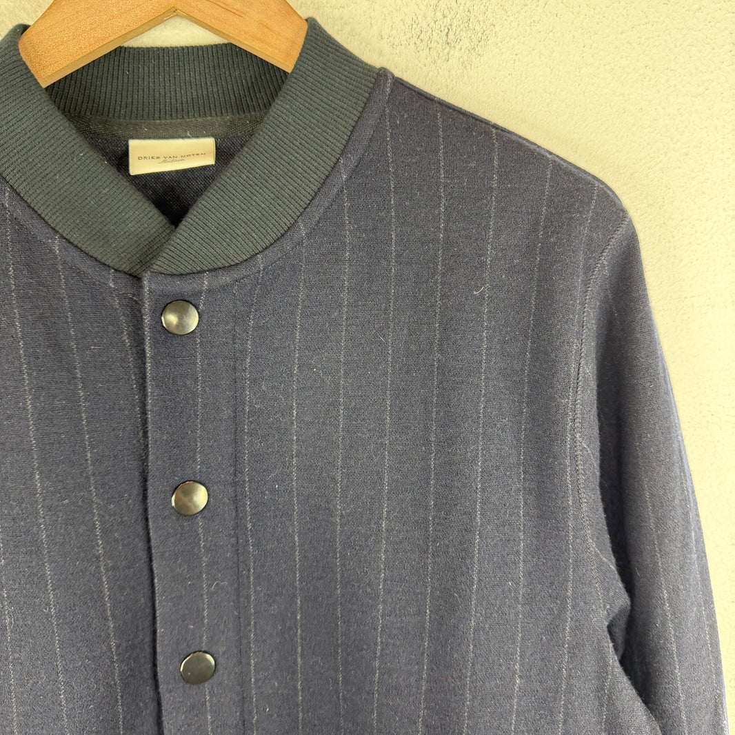 Dries Van Noten Striped Wool Bomber Jacket
