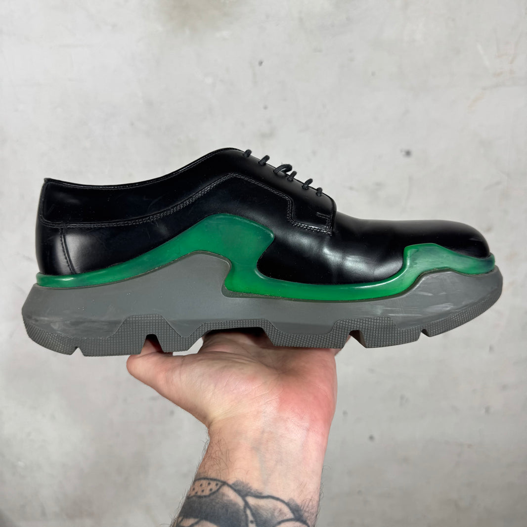 Prada Leather Sneaker Paneled Derby