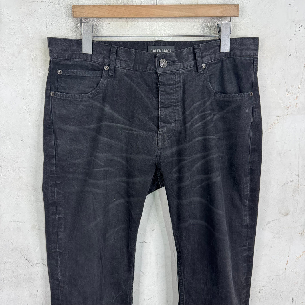 Balenciaga Wrinkle Wash Flared Jeans