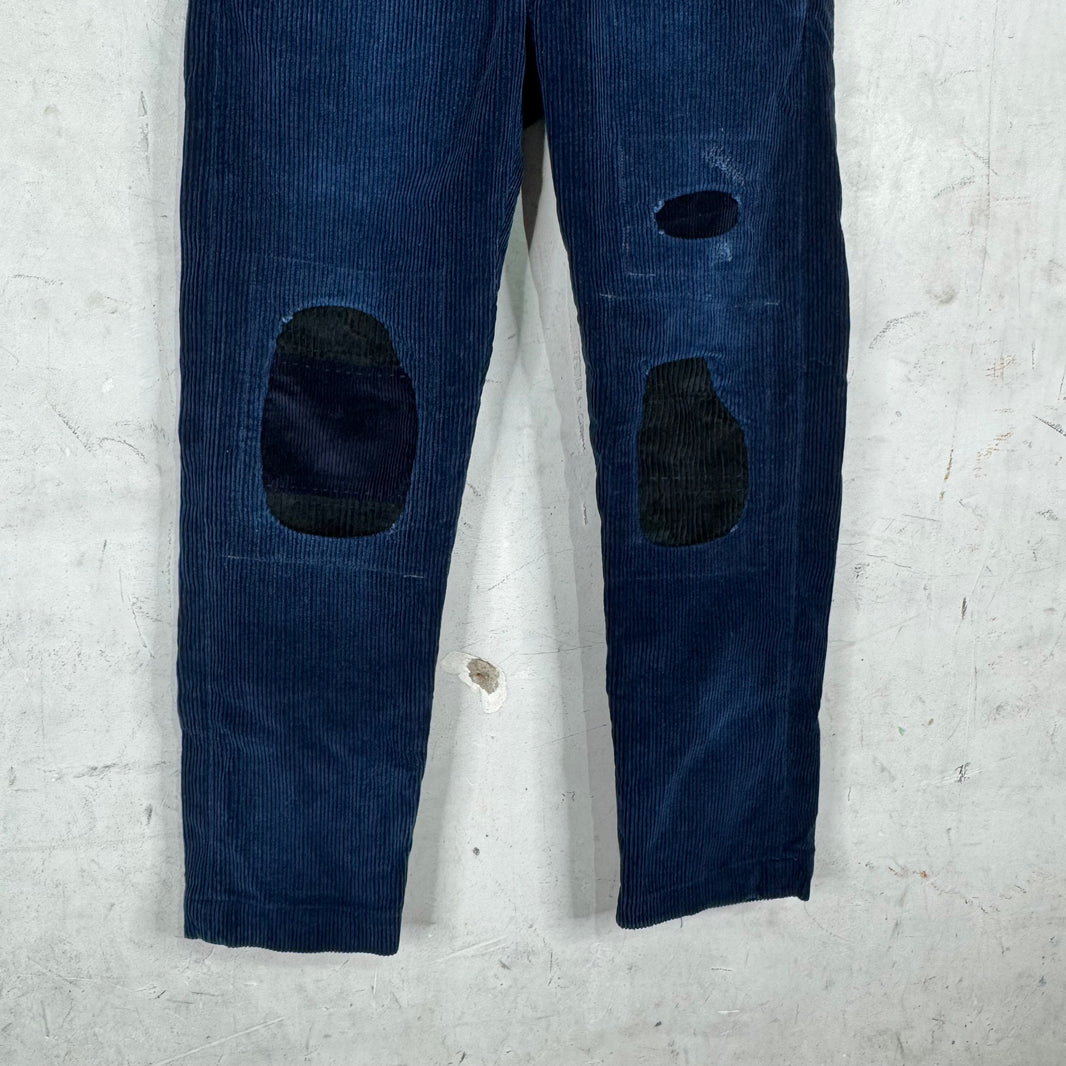 RRL Navy Corduroy Repaired Trousers