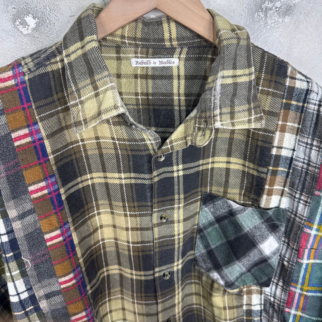 Needles Rebuilt Beige Plaid Flannel