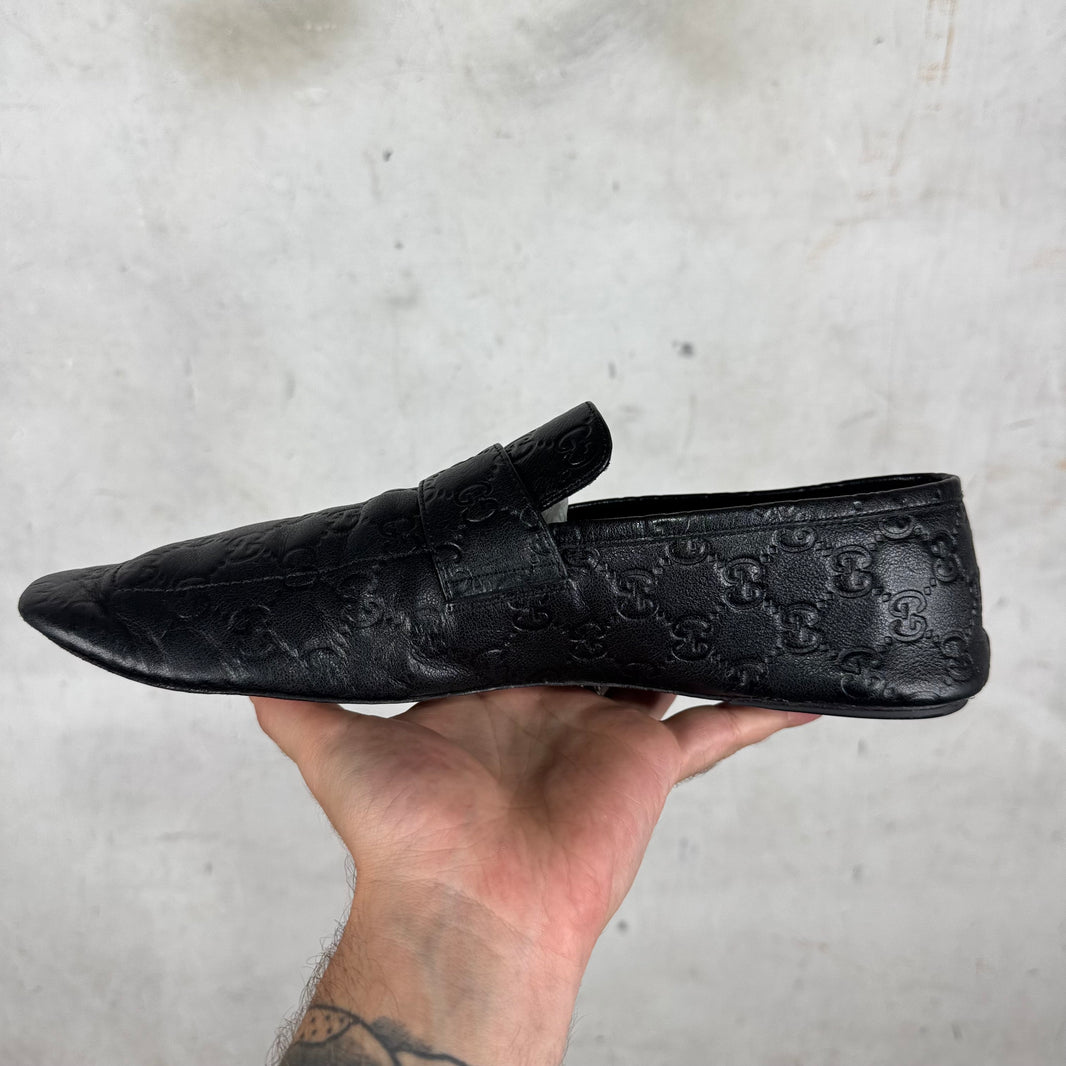 Gucci Leather Monogram Ragazzo Mules