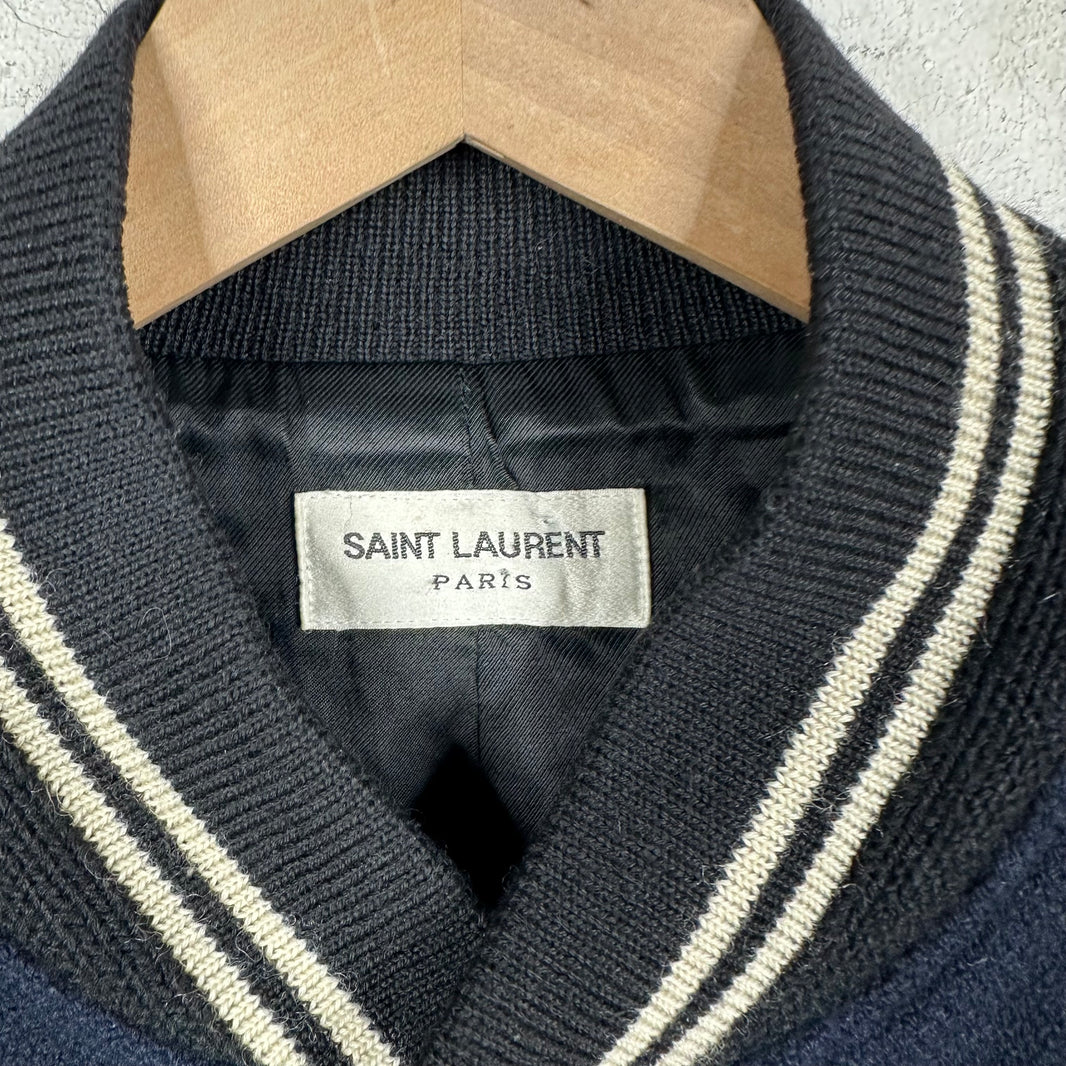 Saint Laurent Navy Thick Teddy Jacket