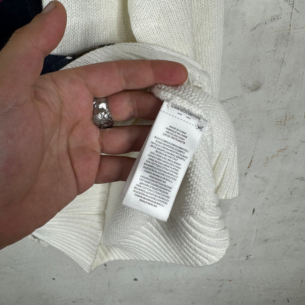 Ralph Lauren White Polo Bear Sweater