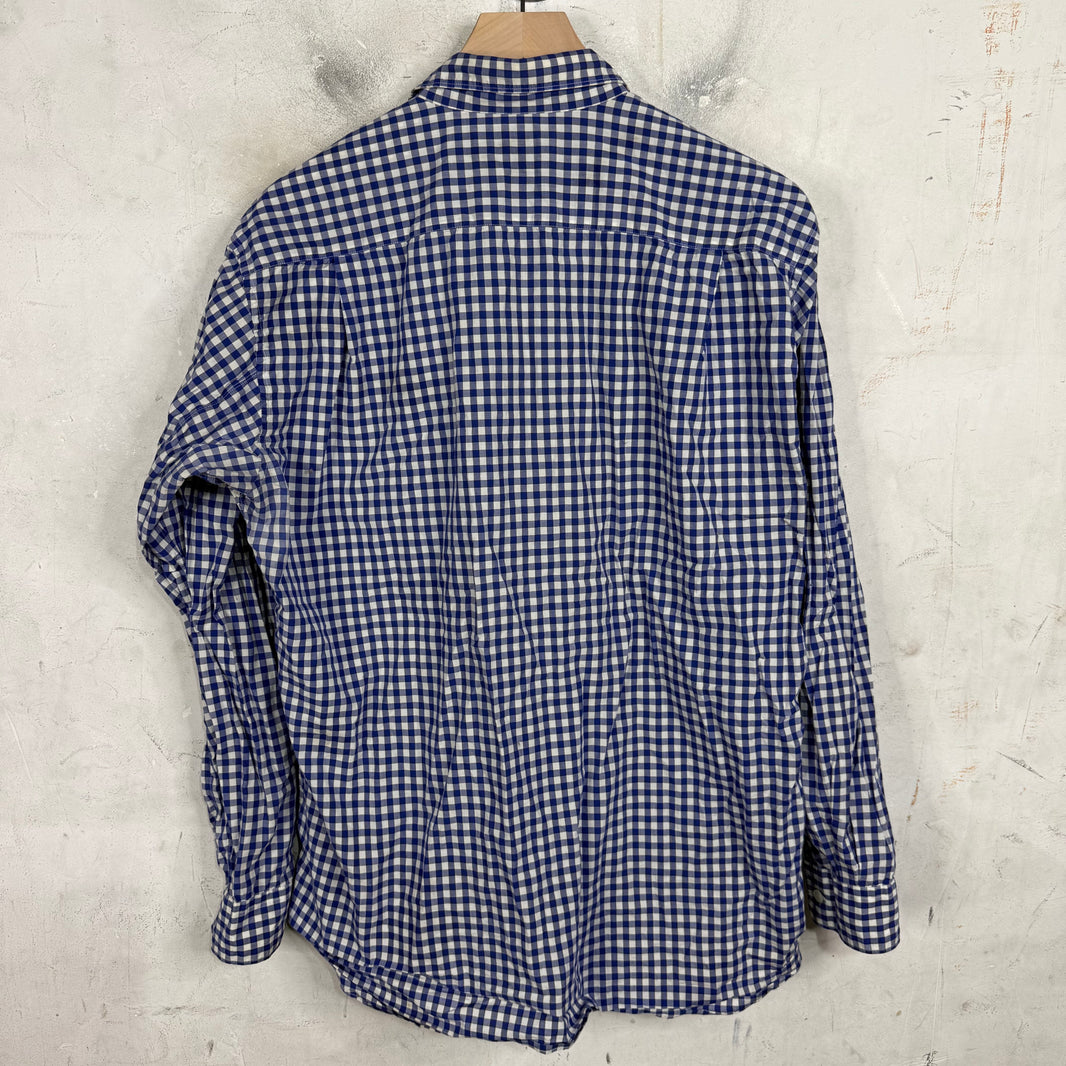CDG Plaid Pleated Button-Up Shirt