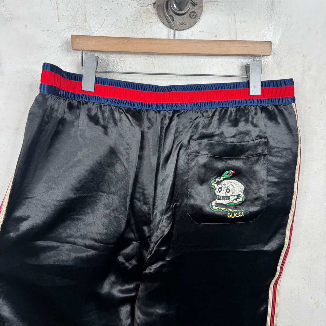 Gucci Black Stripped Satin Pants