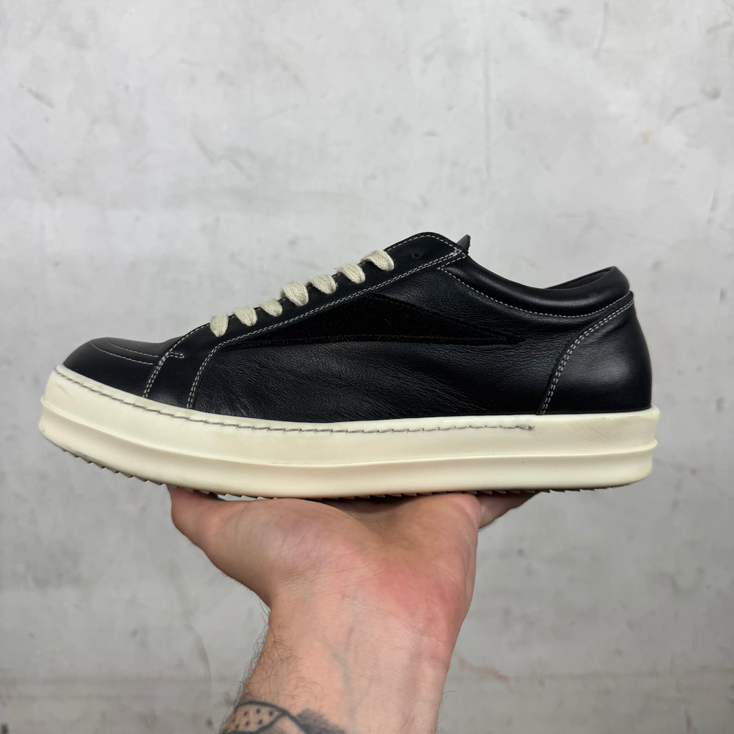 Rick Owens Tonal Black Leather Vans