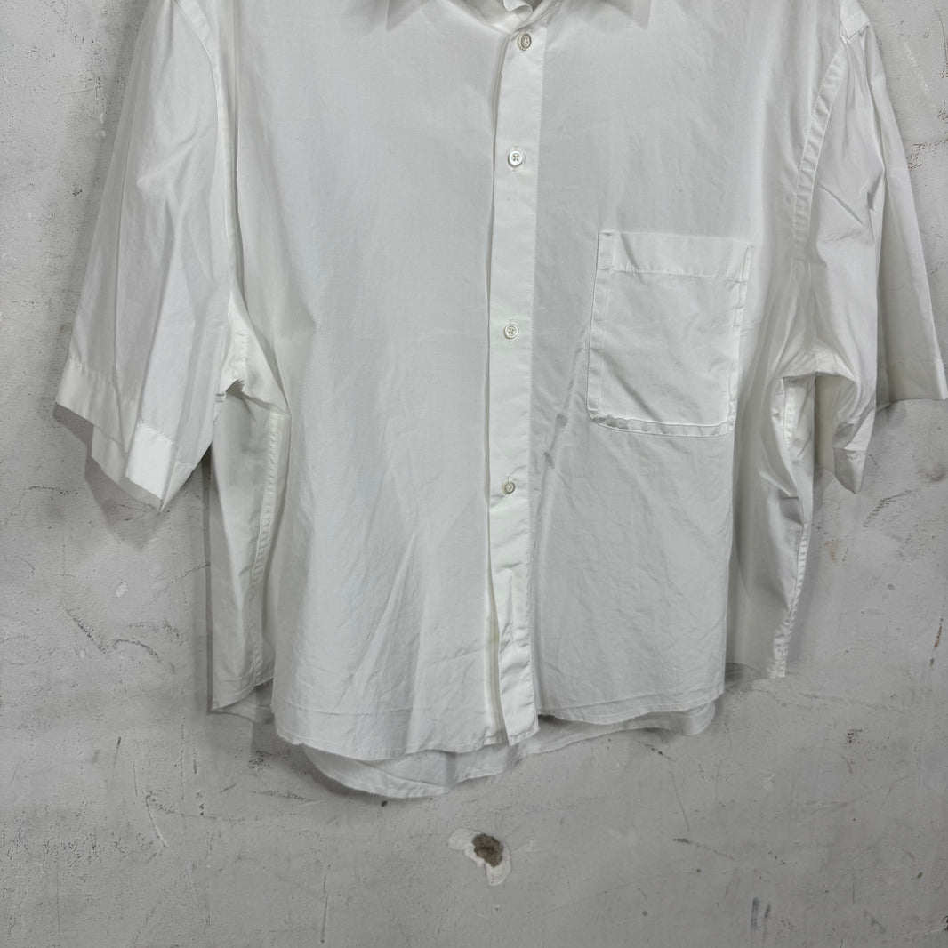 Margiela Cropped White Button-Up Shirt