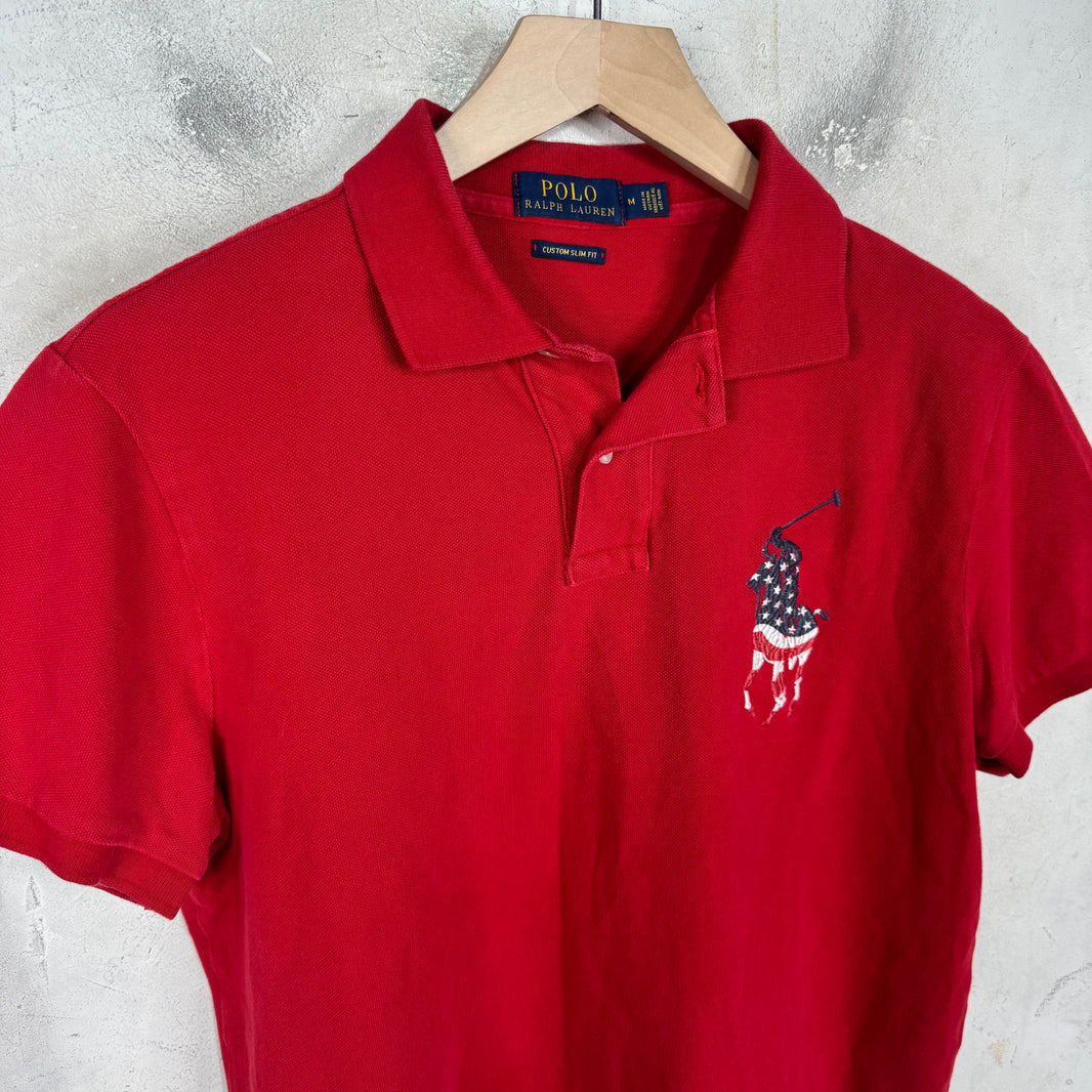 Ralph Lauren Red USA Flag Big Horse Polo