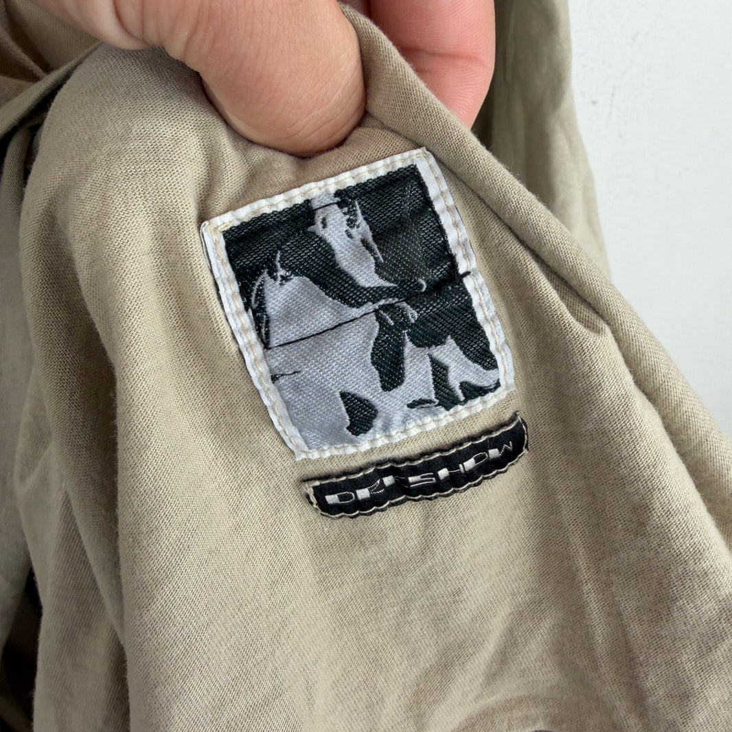 DRKSHDW Tan Double Layered Shirt Hoodie