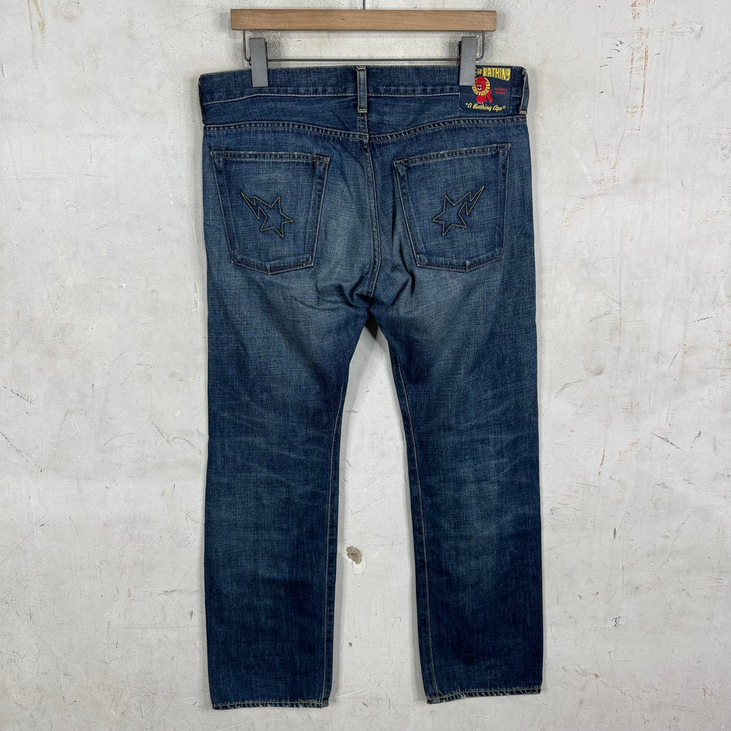 Bape Medium Wash Star Jeans