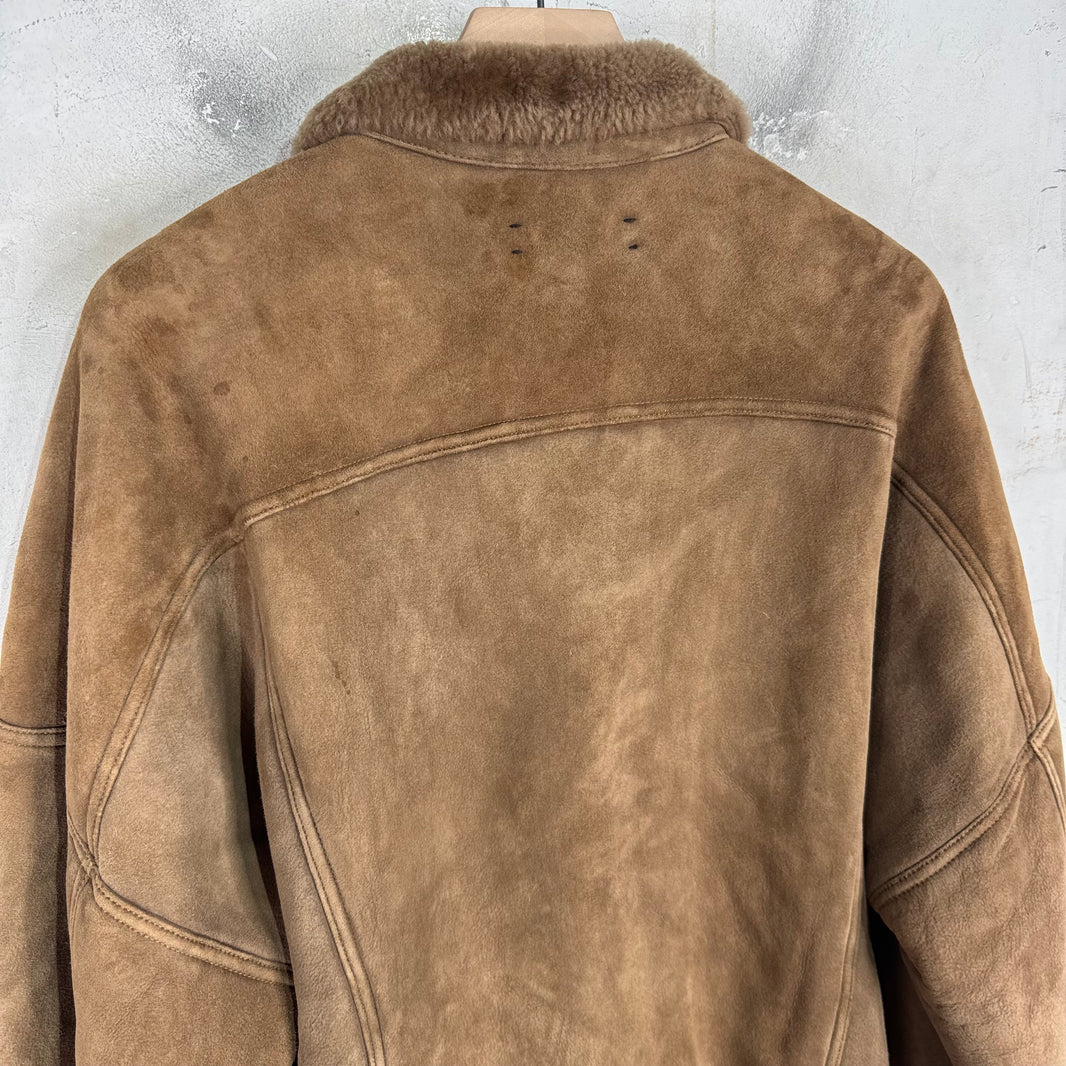 Amiri Suede Shearling Trucker Jacket