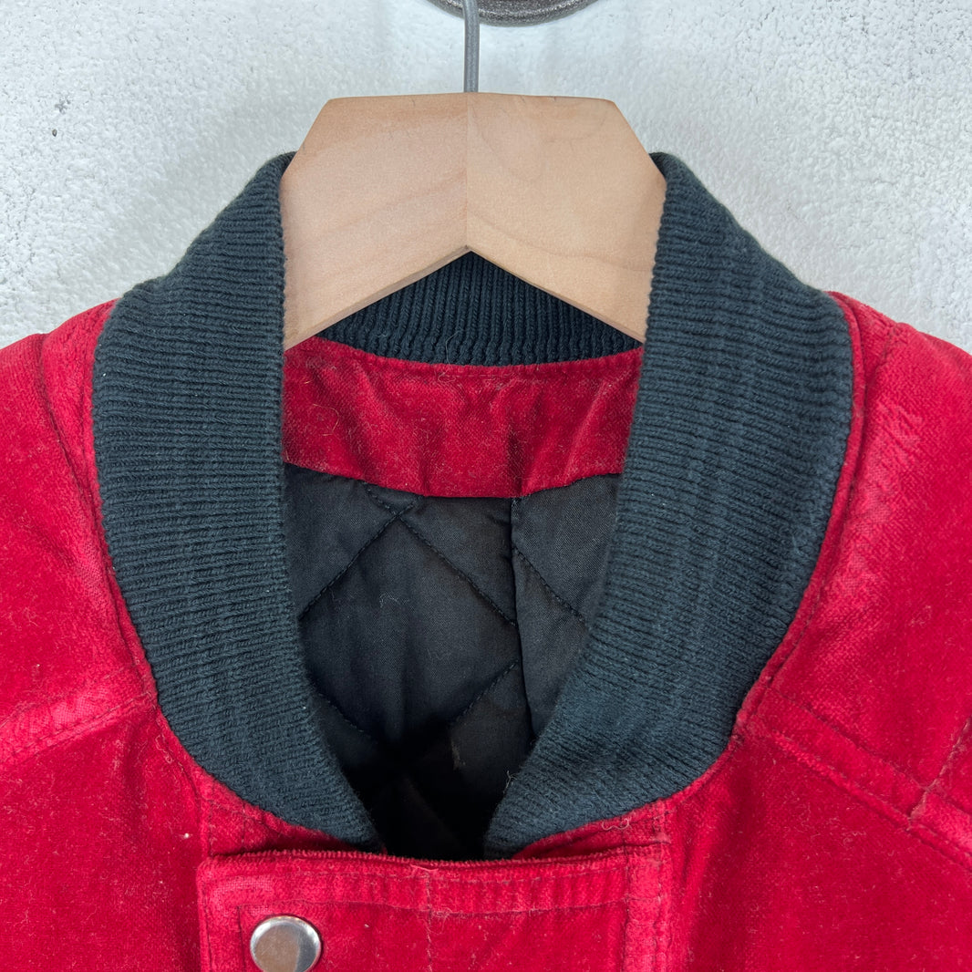Balmain Red Velvet Crest Jacket