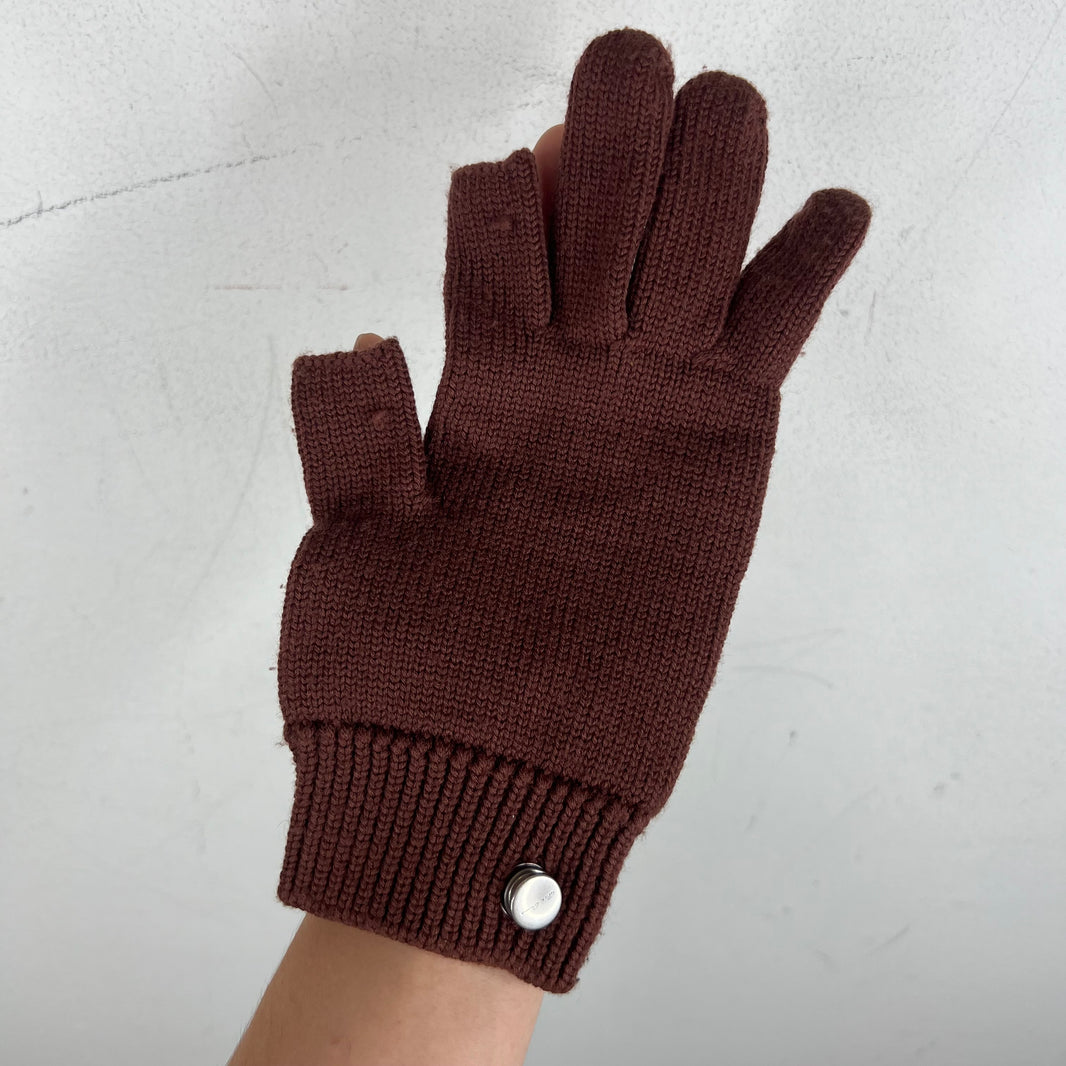 Rick Owens Touchscreen Wool Knit Gloves