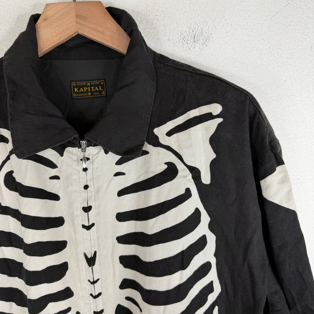 Kapital Skeleton Zip-Up Shirt