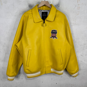 Avirex Yellow Leather Patch Jacket
