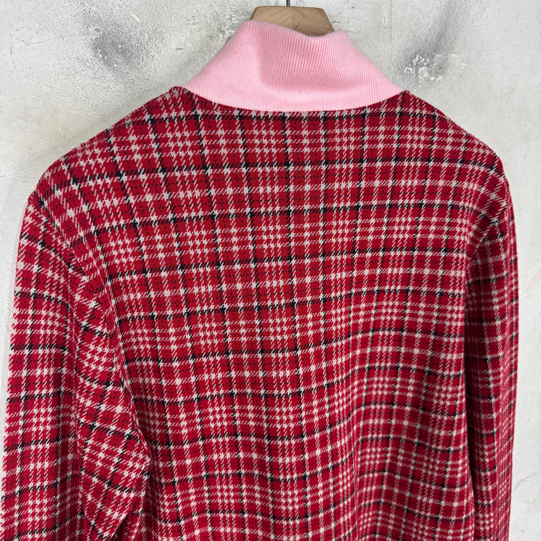 Calvin Klein 205W39NYC 1/4 Zip Plaid Sweater